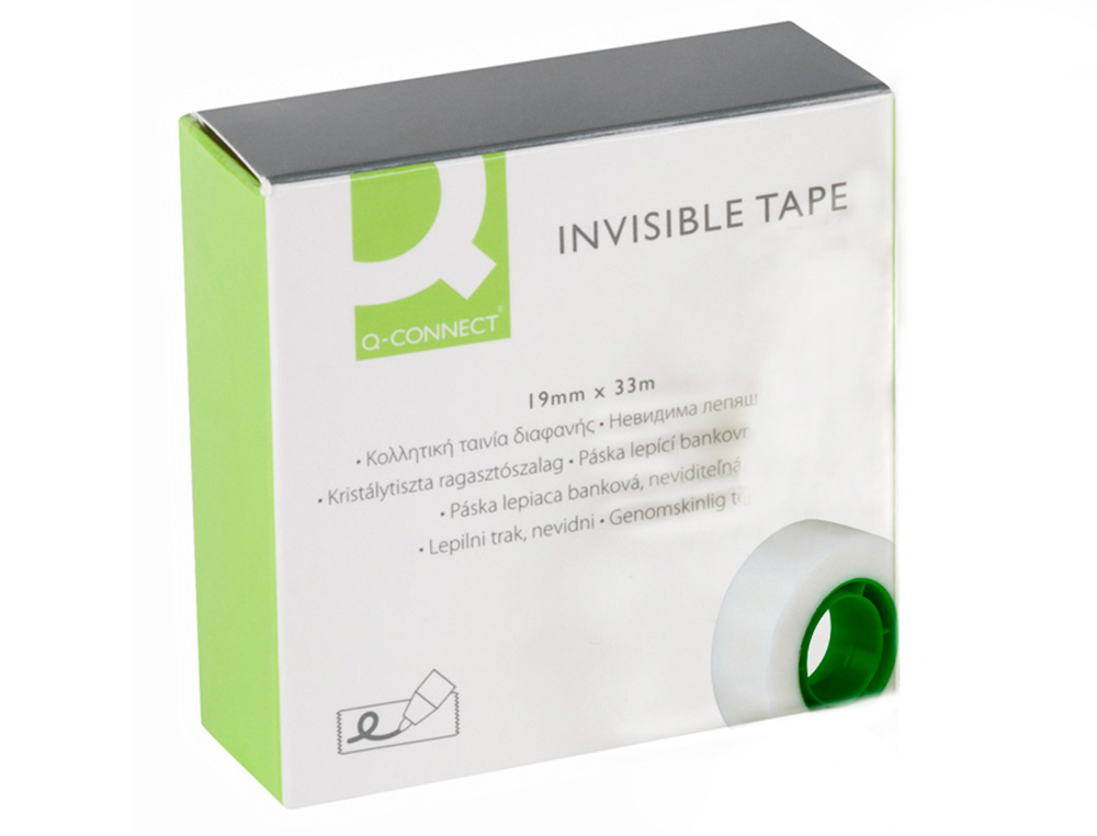 RUBAN ADHSIF Q-CONNECT INVISIBLE CONOMIQUE 19MMX33M BOTE INDIVIDUELLE
