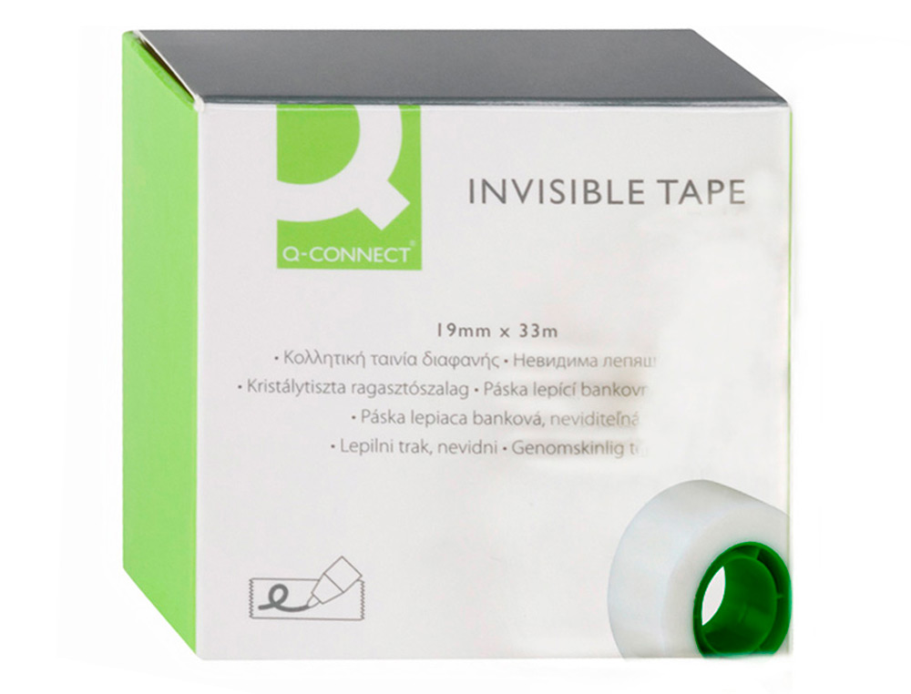 RUBAN ADHSIF Q-CONNECT INVISIBLE CONOMIQUE 19MMX33M BOTE INDIVIDUELLE