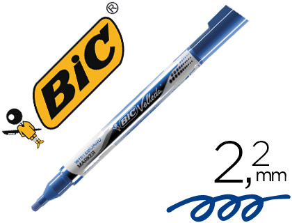 MARQUEUR BIC VELLEDA POCKET EFFAABLE POINTE OGIVE TRAC 3MM ENCRE LIQUIDE BASE ALCOOL FORMAT POCHE BLEU