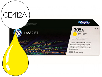 CARTOUCHE HP 305A LASERJET CE412A COULEUR JAUNE 2600P