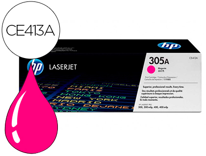 CARTOUCHE HP 305A LASERJET CE413A COULEUR MAGENTA 2600P