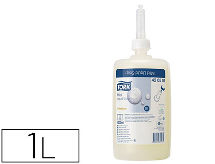 SAVON LIQUIDE TORK PREMIUM S1 DOUX LGREMENT PARFUM COLABEL RECHARGE 1L=1000 DOSES