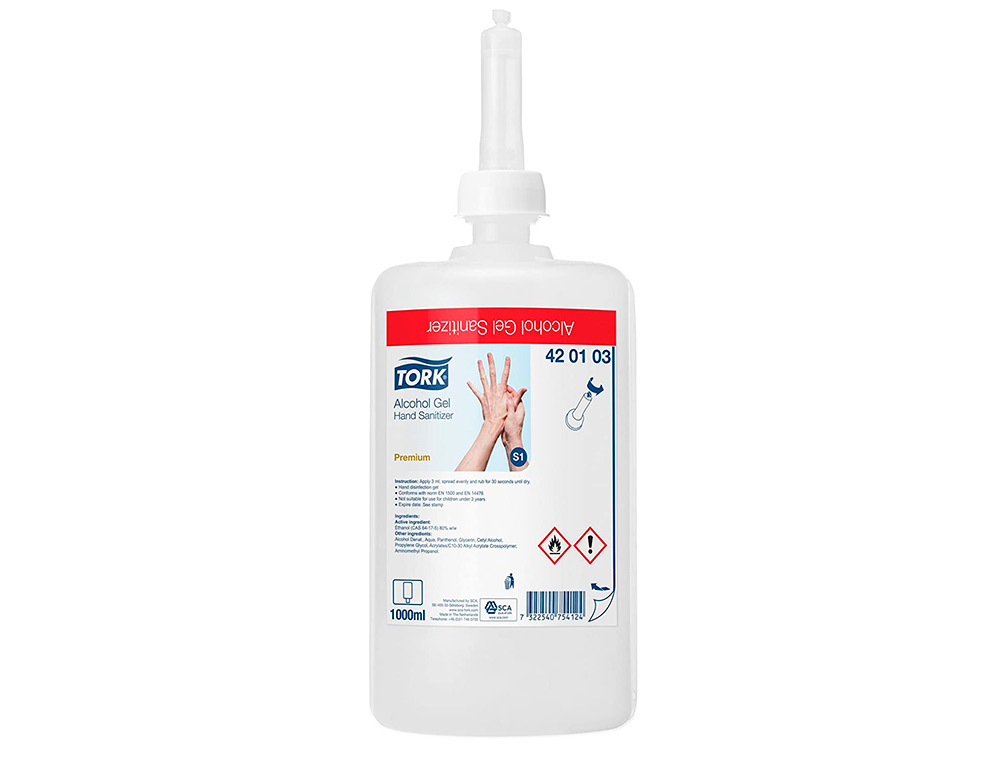 GEL HYDRO-ALCOOLIQUE TORK 1 LITRE 1000 DOSES S1