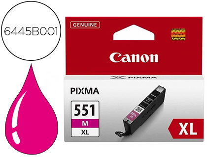 CARTOUCHE CANON JET D'ENCRE 6445 B001-CLI551MXL COULEUR MAGENTA HAUTE CAPACIT 645P