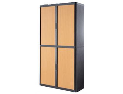 ARMOIRE PAPERFLOW EASYOFFICE 4 TABLETTES CHARGE 75KG STRUCTURE ANTHRA RIDEAUX 204X110X41,5CM COLORIS ANTHRACITE/HTRE