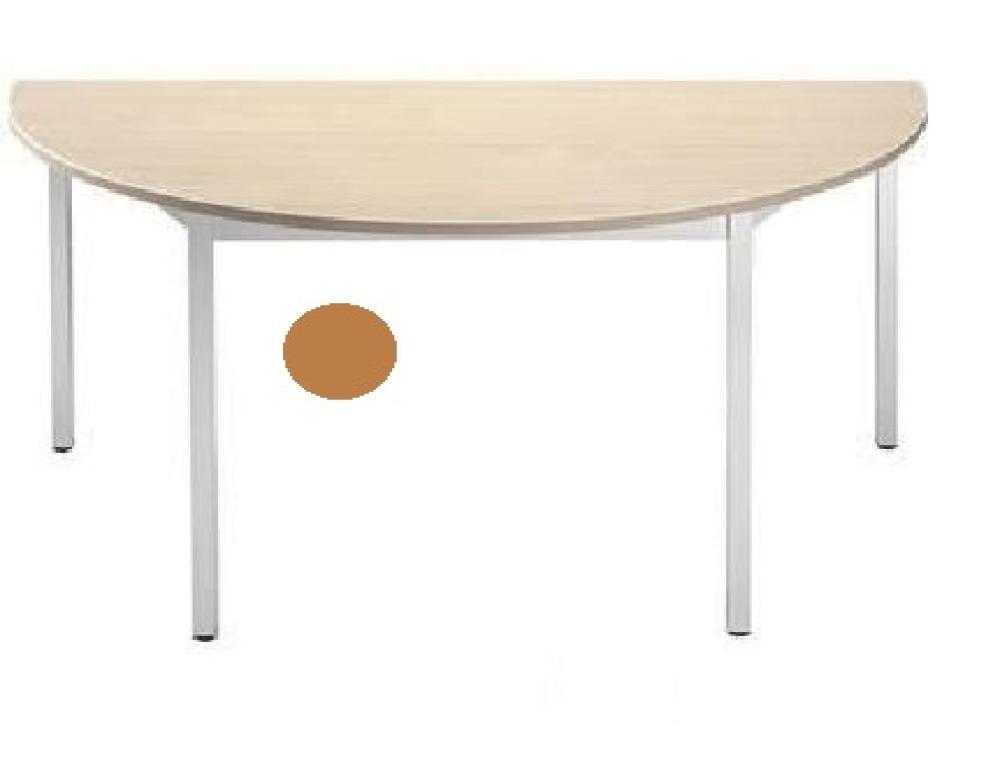 TABLE 1/2 ROND 120 ME.P.ALU TABLE MODULAIRE 4 PIEDS CARRS OU RONDS L 120 - MERISIER
