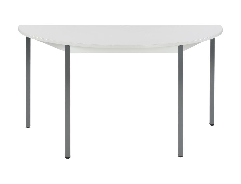TABLE 1/2 ROND 120 BL.P.ALU TABLE MODULAIRE 4 PIEDS CARRS OU RONDS L 120 - BLANC