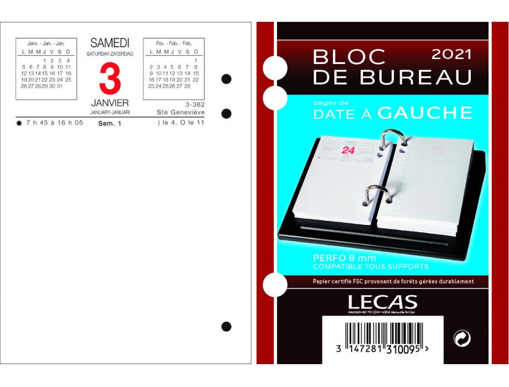 EPHEMERIDE BUREAU DATE GAUCHEBEPHEMERIDE DE BUREAU - DATE A GAUCHE - BLEU