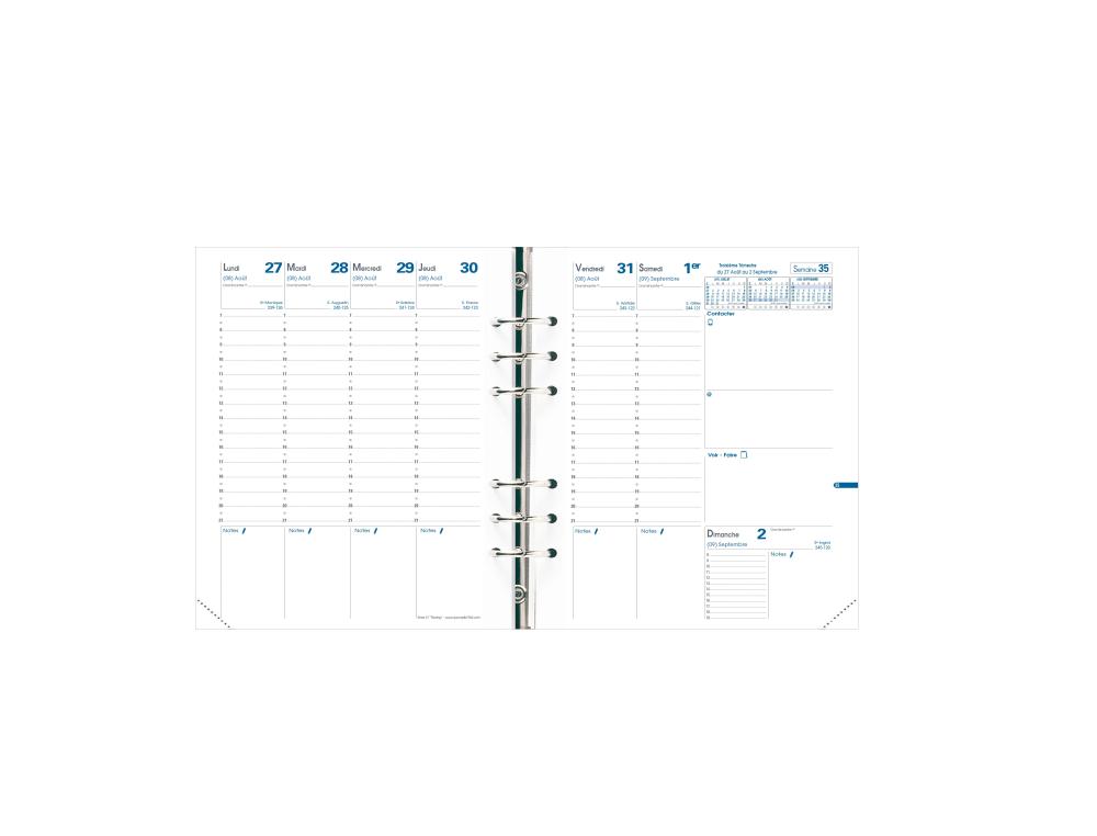 RECHARGE QV TIMER 21 PLANNING RECHARGE ORGANISEUR - QUO VADIS - TIMER 21 PLANING