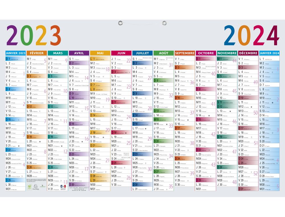 CALENDRIER ANNUEL 13MOIS RECTOCALENDRIER ANNUEL 14 MOIS - 1 FACE - 40.5X65CM