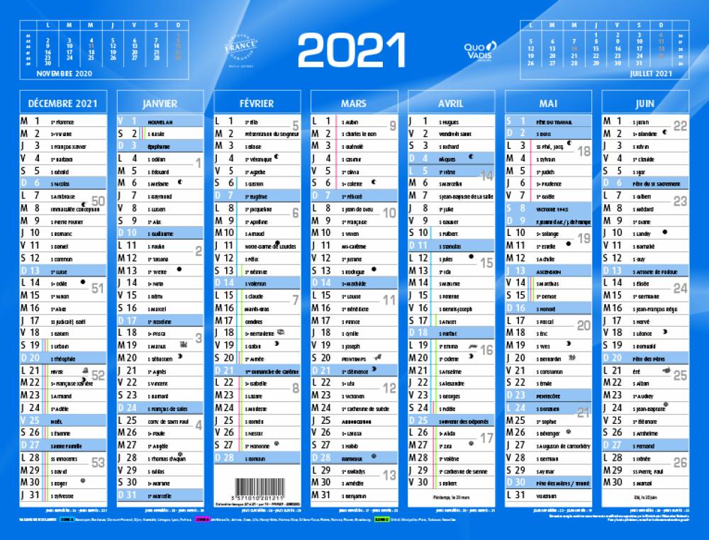 CALENDRIER QV BANQUE 27X21BLEUCALENDRIER BANQUE - 27X21CM - BLEU